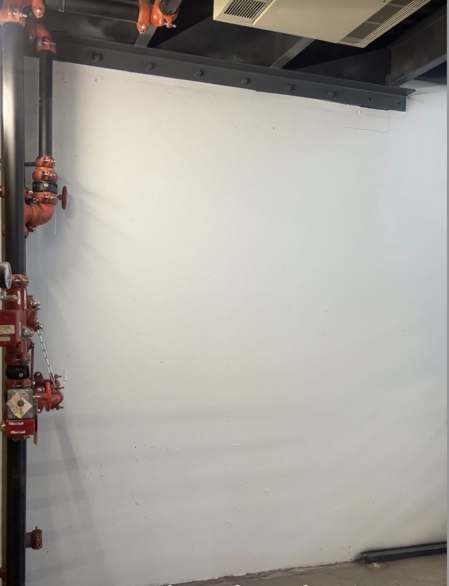 Clean white wall after washing